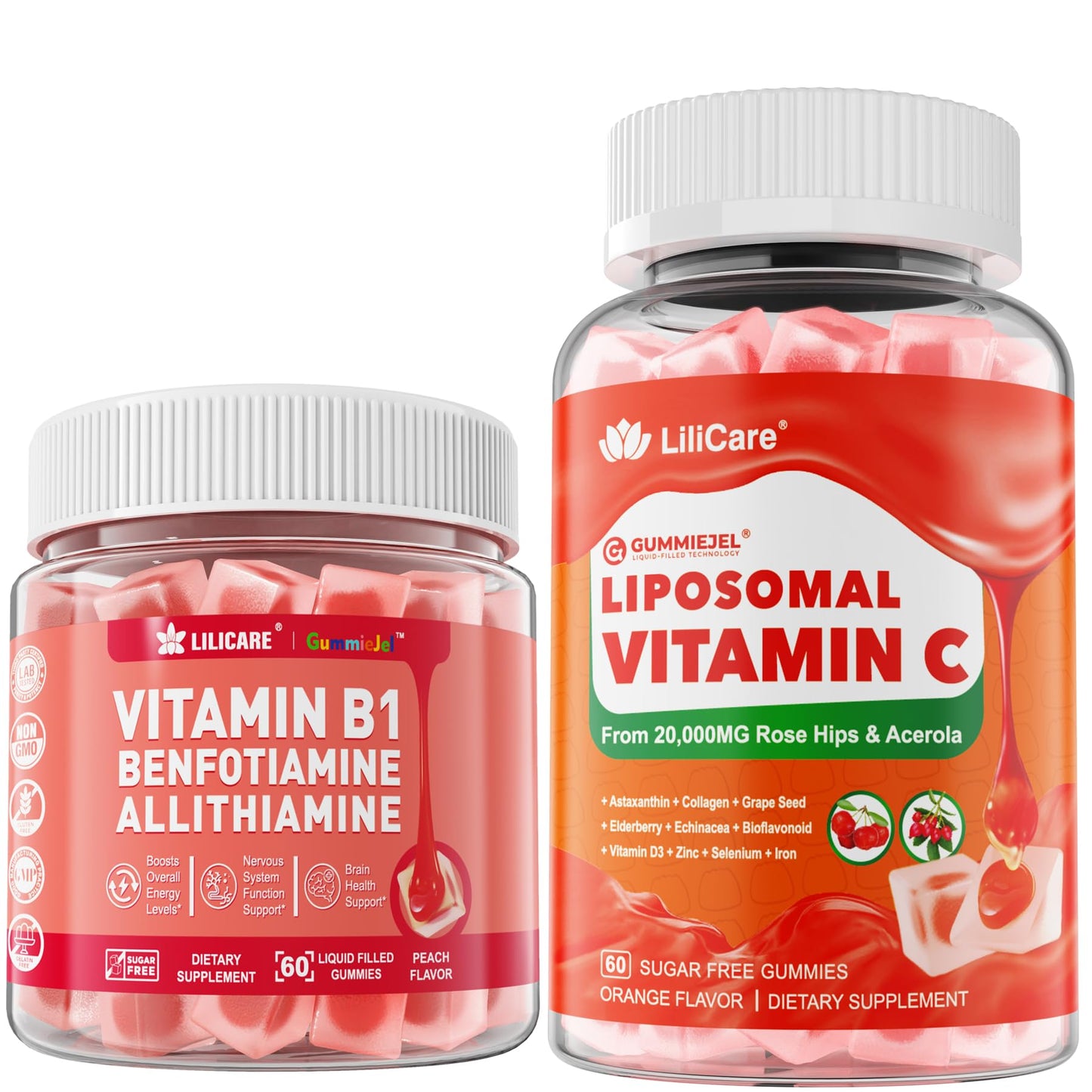 Frasco gomitas liposomales Vitamina C y B1 LILICARE
