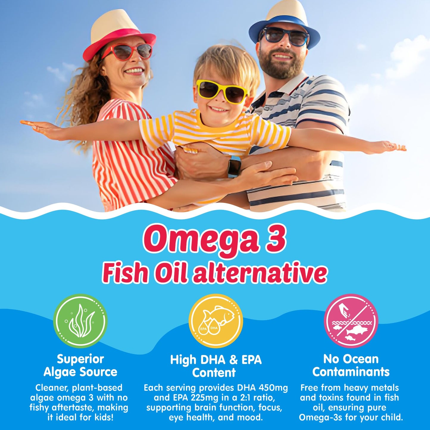Frasco gomitas NEVISS omega 3 y nicotinamida para niños