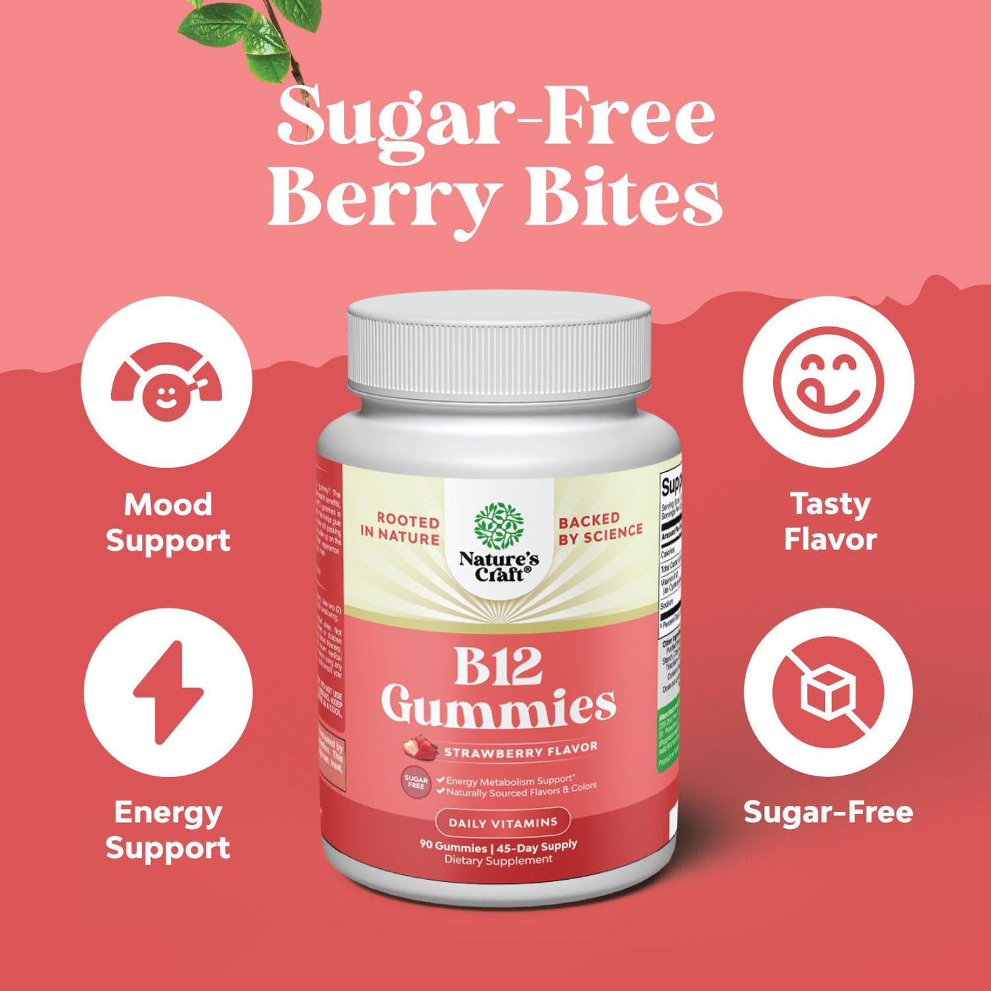 Frasco gomitas vitamina B12 kosher y veganas