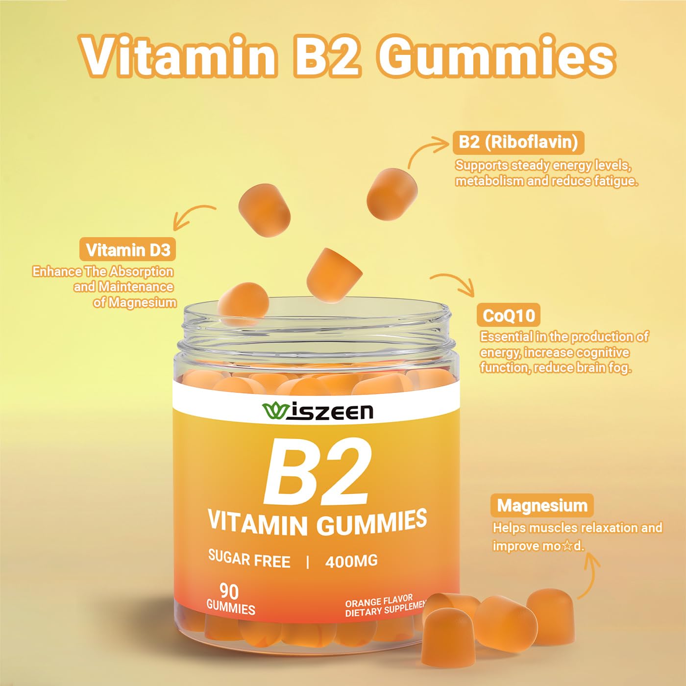 frasco gomitas vitamina b2 wiszeen sabor y calidad