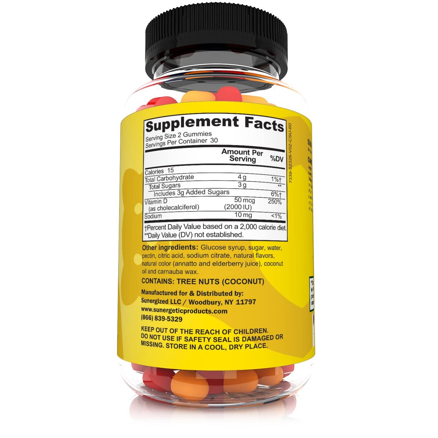 Frasco gomitas vitamina d3 2000 iu 60 unidades