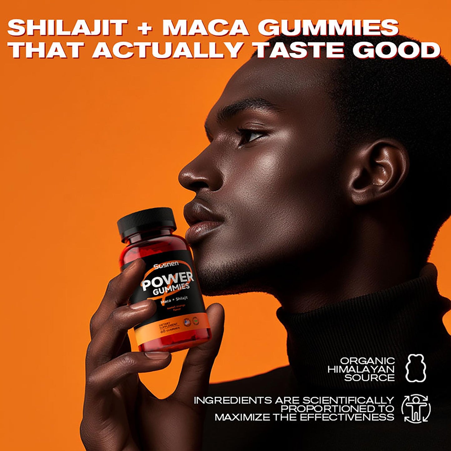 Frasco de gummies energéticas Susnen 60 piezas