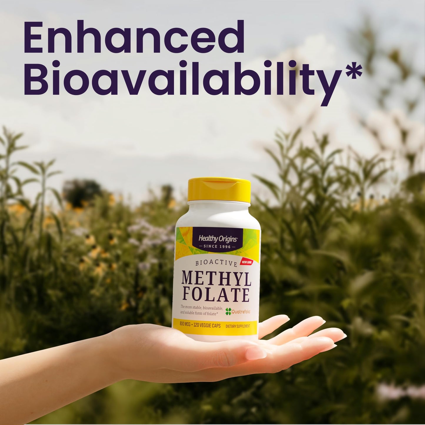 Frasco Healthy Origins Metilfolato apoyo neurotransmisores salud