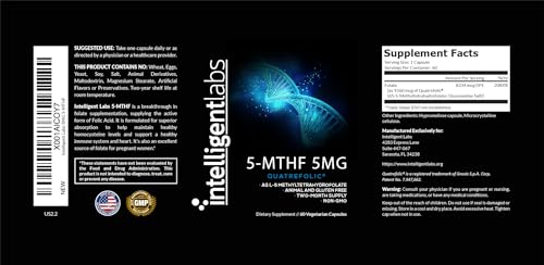 Frasco Intelligent Labs metilfolato 5mg