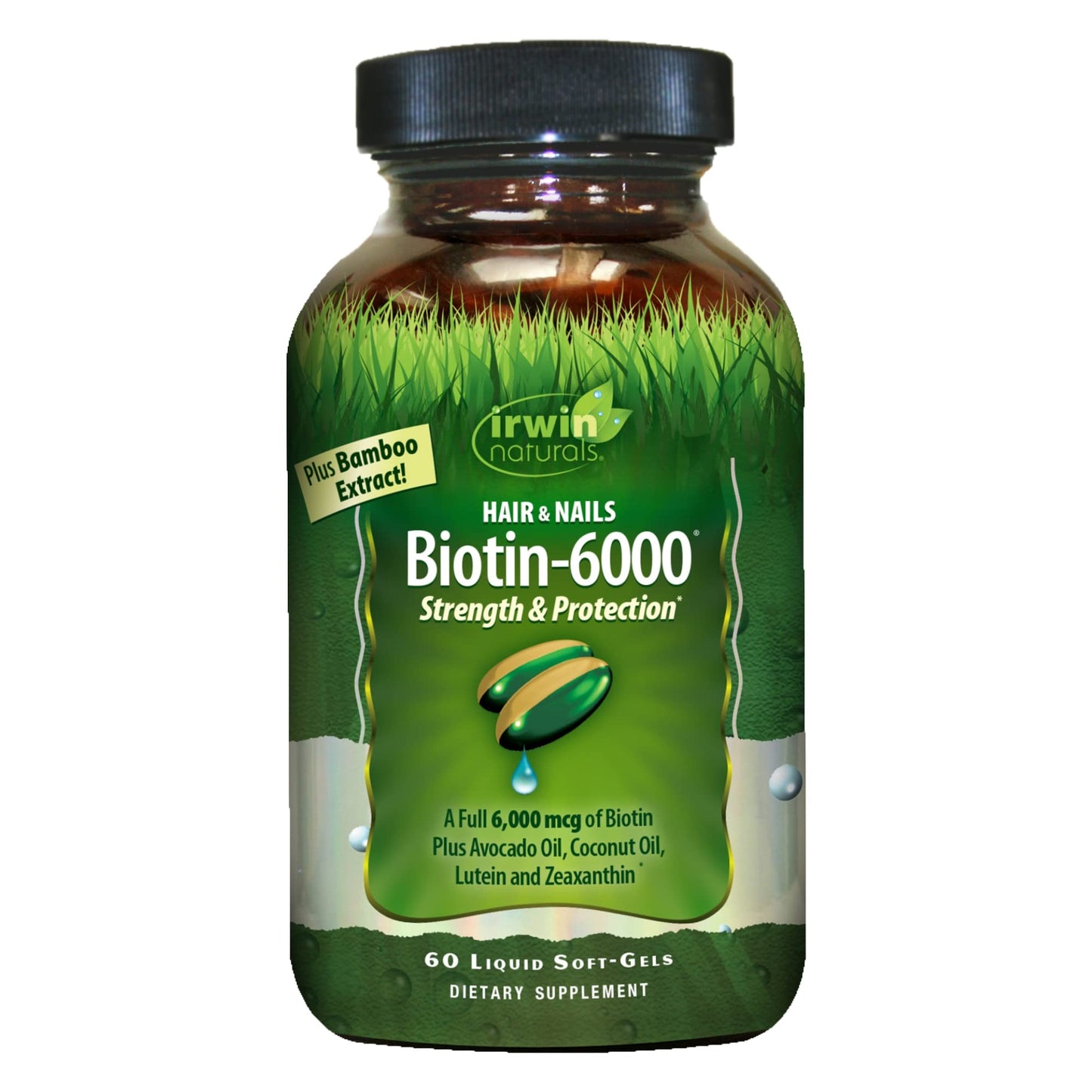 Frasco Irwin Naturals Biotin-6000 para cabello y uñas