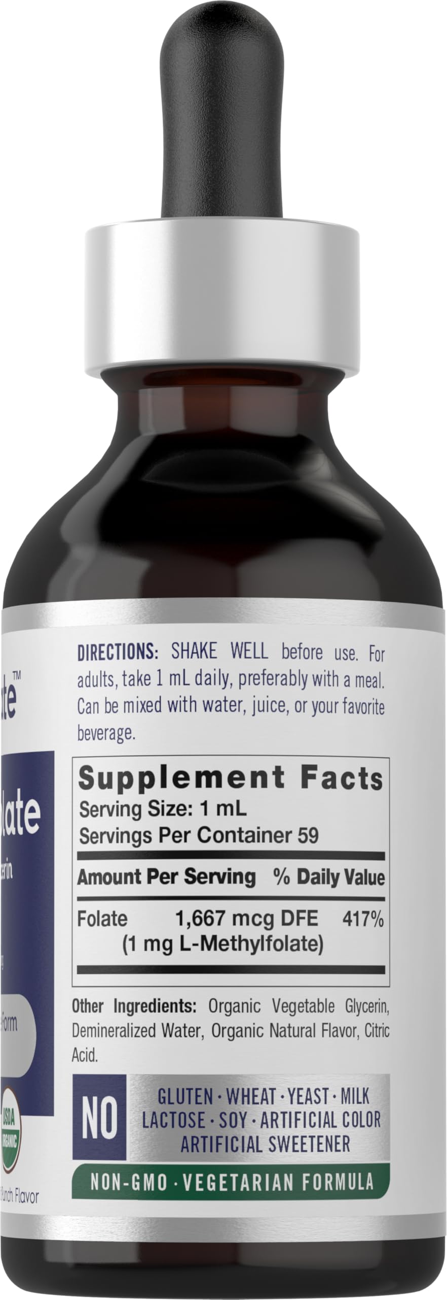 Frasco de 2 fl oz de L-Metilfolato líquido Carlyle