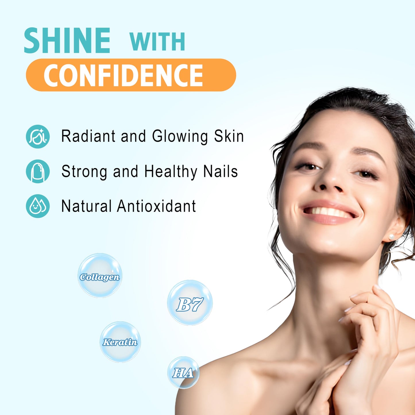 Frasco lateral gomitas Vazatisi vitamina cabello piel