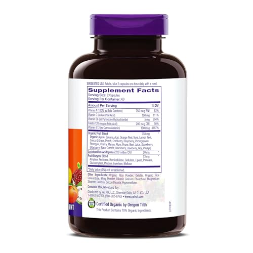 Frasco lateral del suplemento Natrol JuiceFestiv superalimento verde