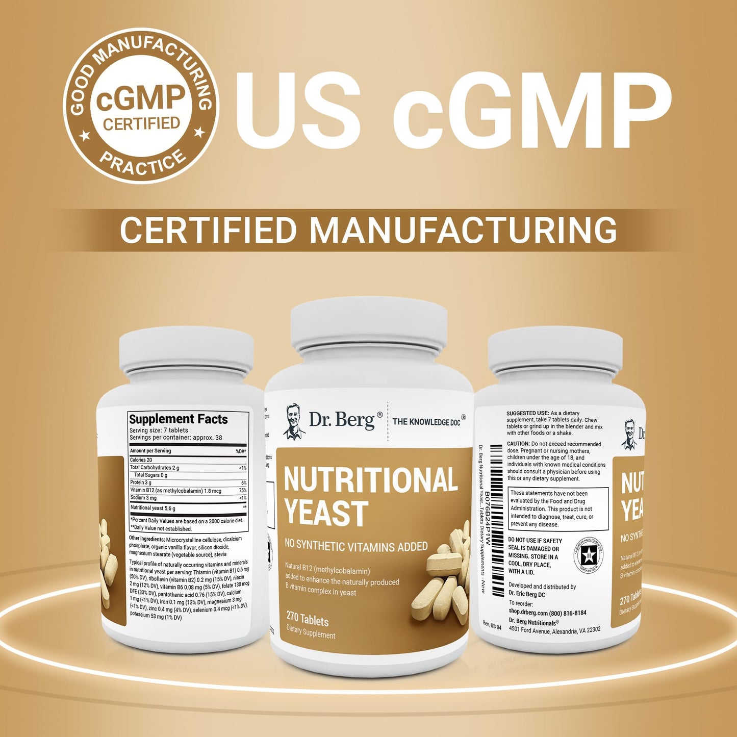 Frasco levadura nutricional Dr Berg vitaminas B sabor vainilla