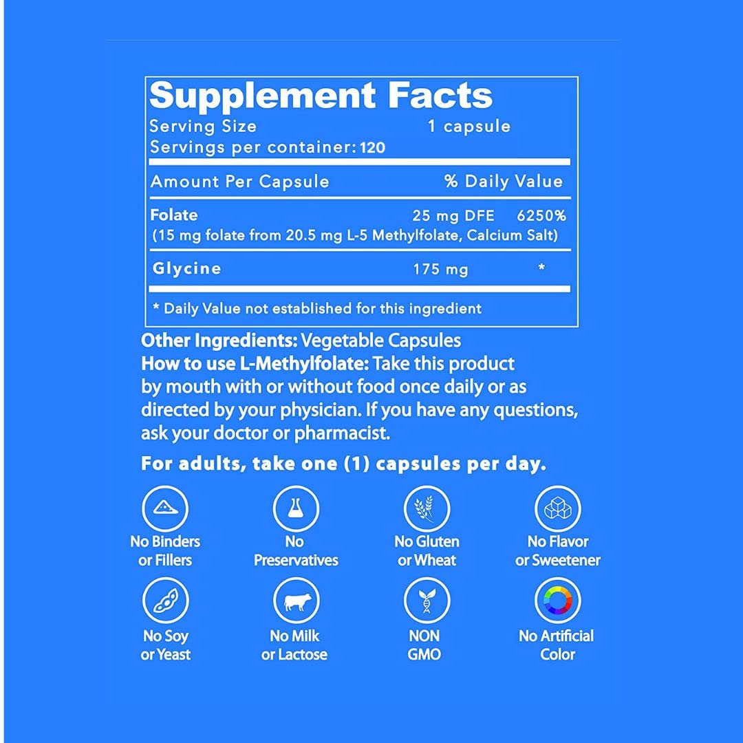 Frasco de LifeStrength L-Metilfolato 15mg cápsulas