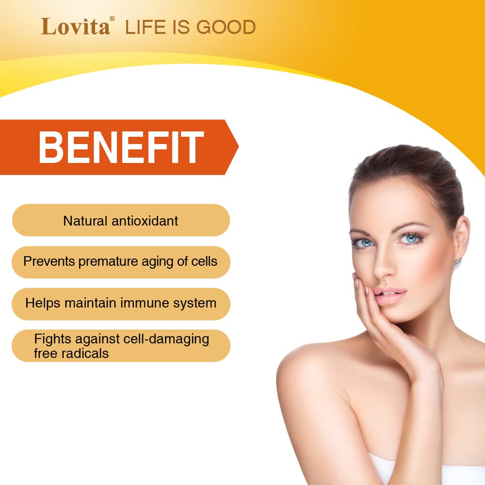 Frasco Lovita cápsulas vitamina e natural