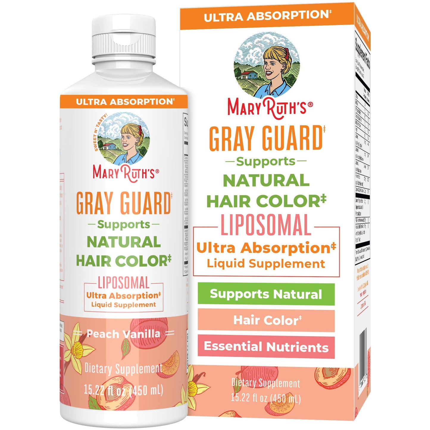 Frasco MaryRuth Organics Gray Guard Liposomal color cabello natural