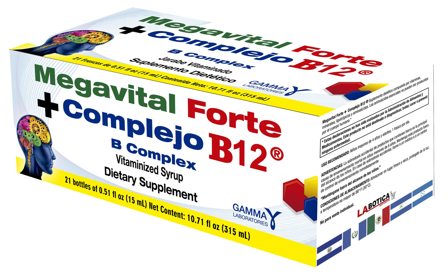 Frasco MEGAVITAL FORTE + COMPLEJO B12 vitaminas multivitamínicas