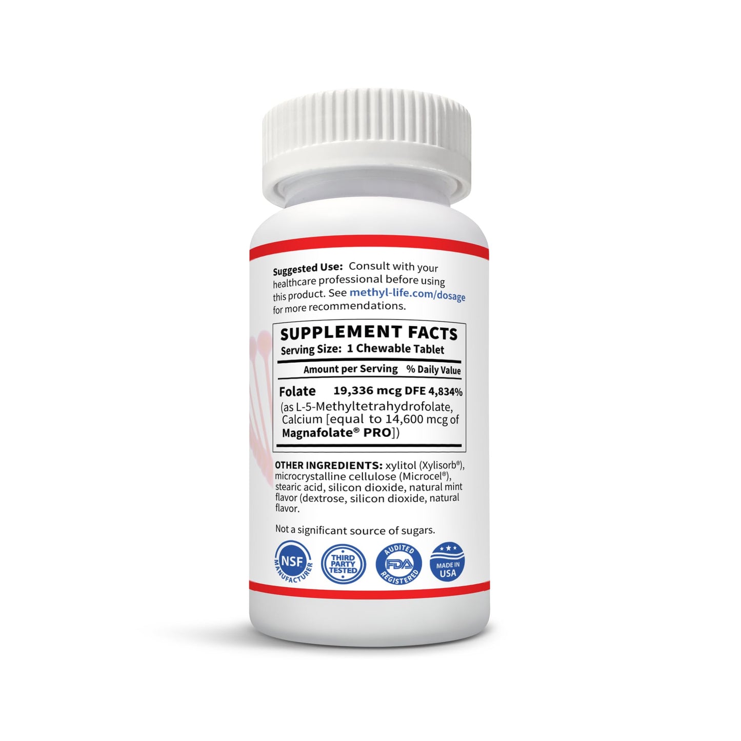 Frasco Methyl-Life folato activo 10mg 90 tabletas