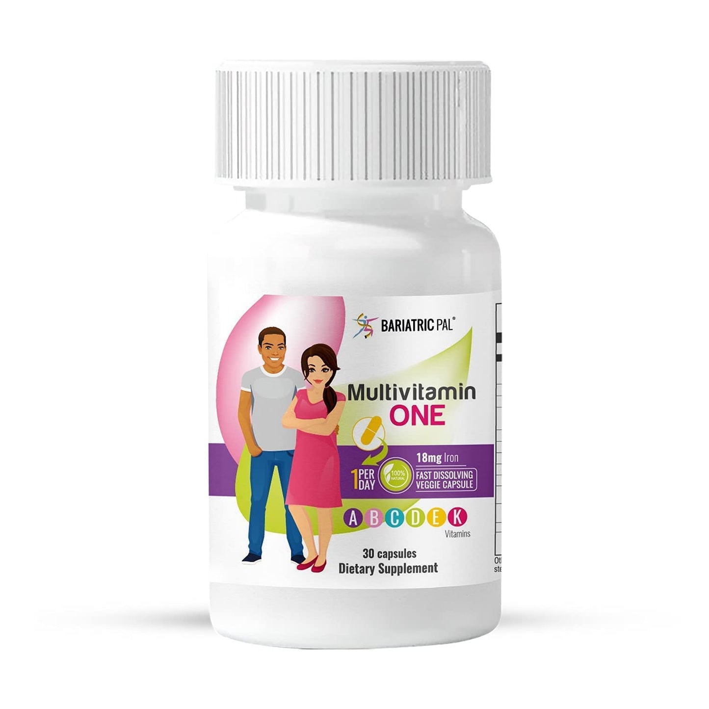Frasco de multivitamina uno BariatricPal cápsulas vegetales