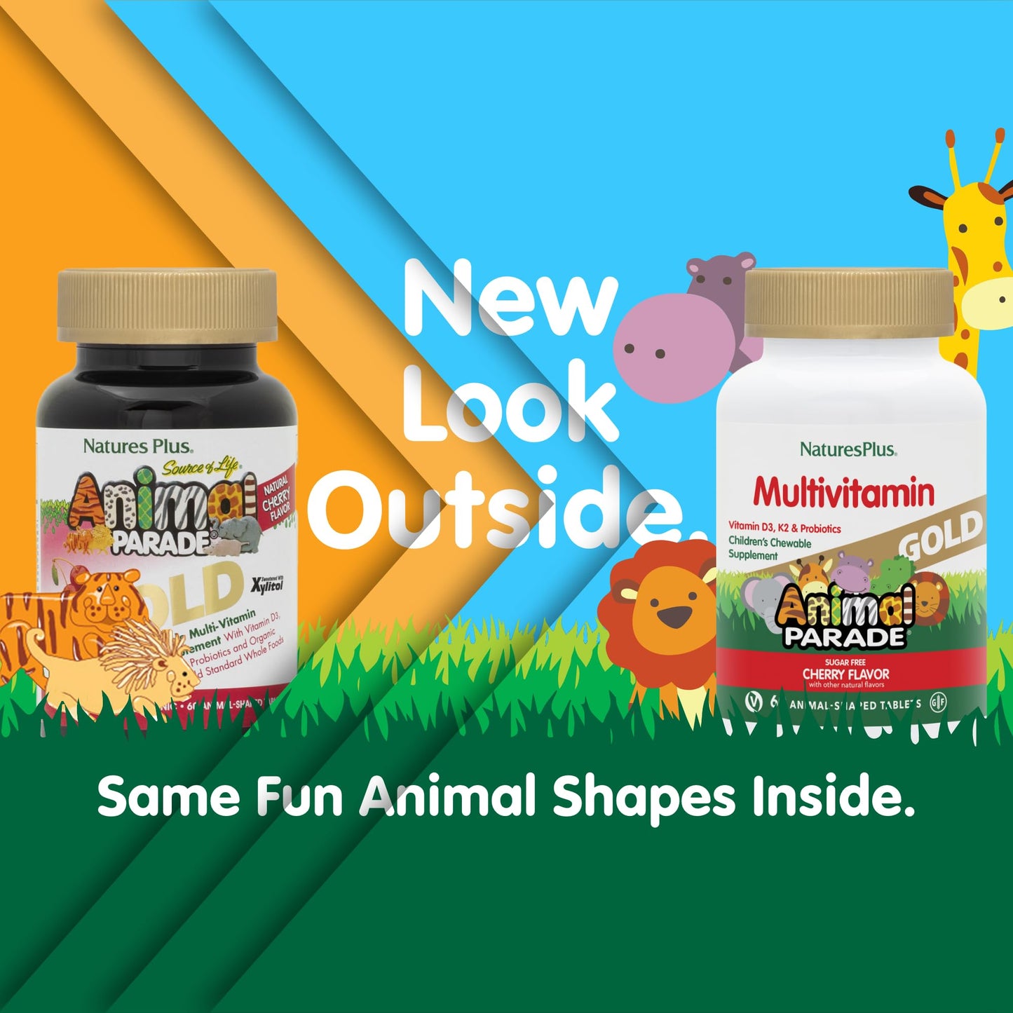 Frasco de multivitamínico Animal Parade Gold cereza niños