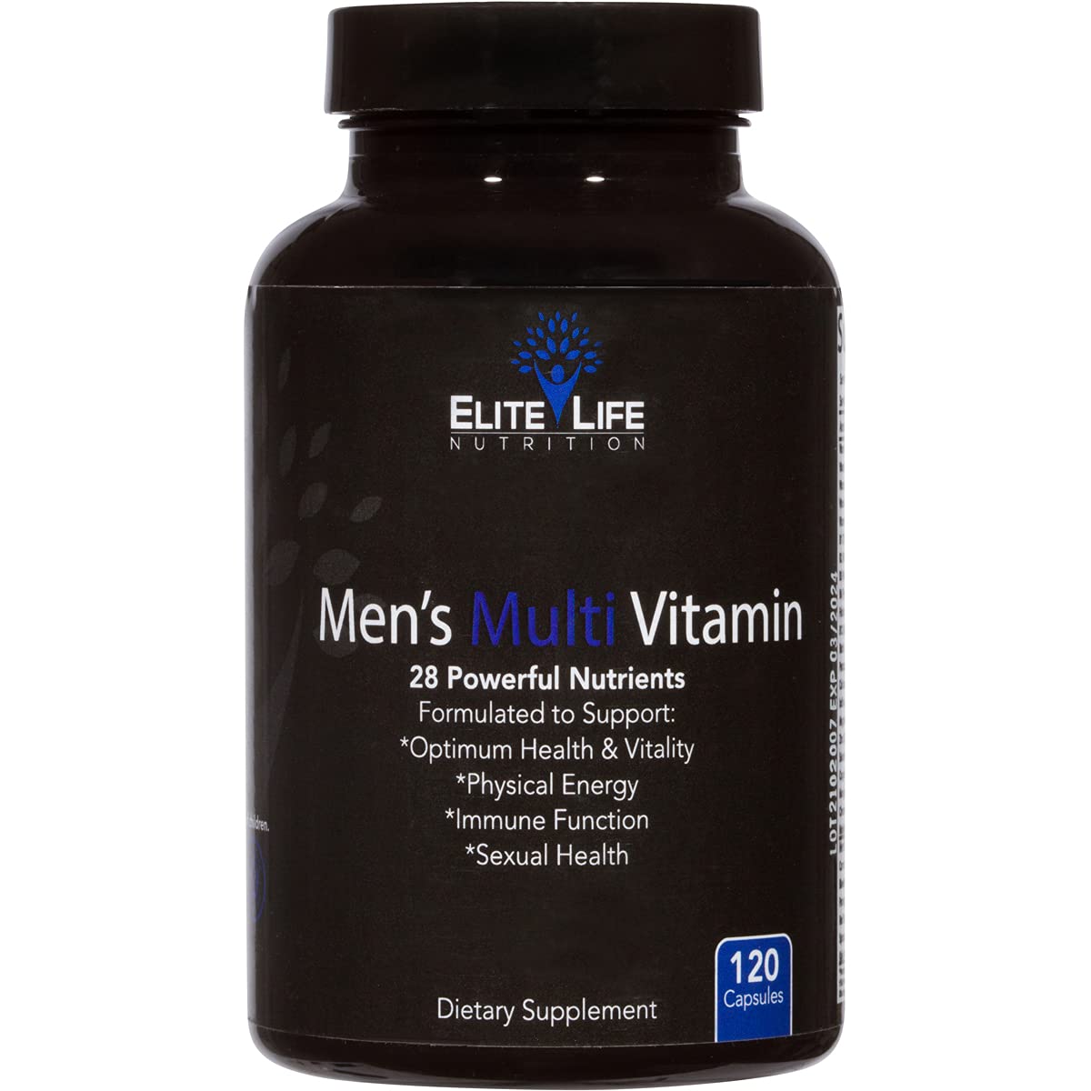 Frasco de multivitamínico para hombres con 28 nutrientes poderosos