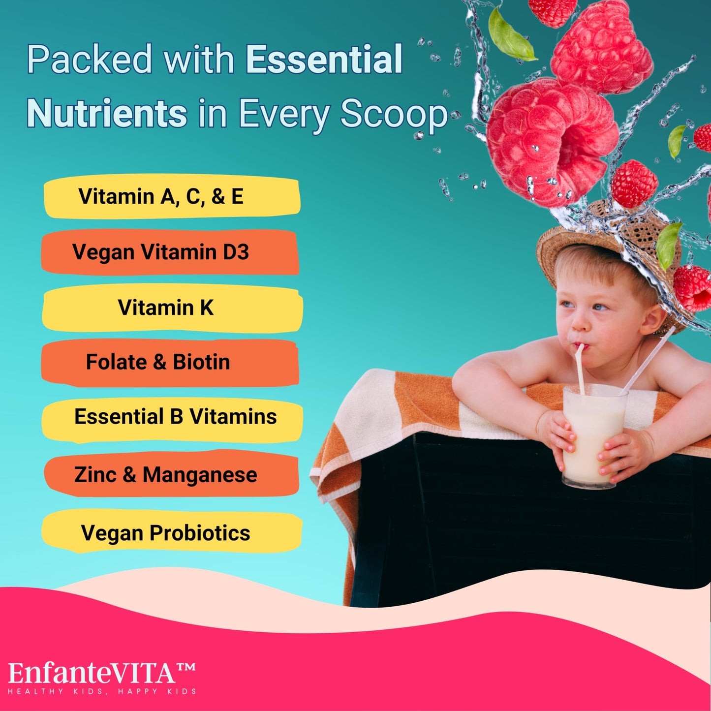 Frasco multivitamínico en polvo vegano EnfanteVITA