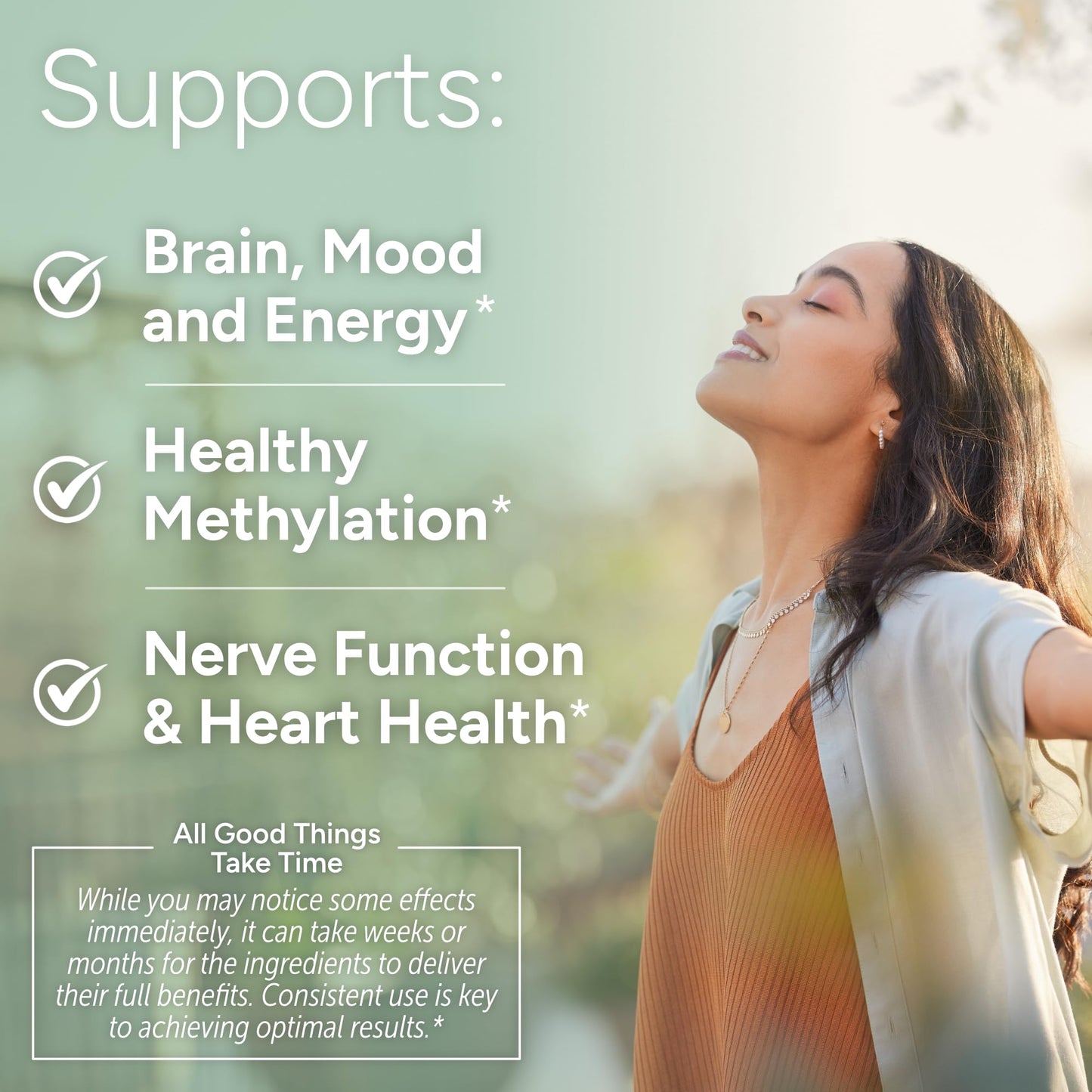 Frasco Natural Approach suplemento metilfolato y vitaminas