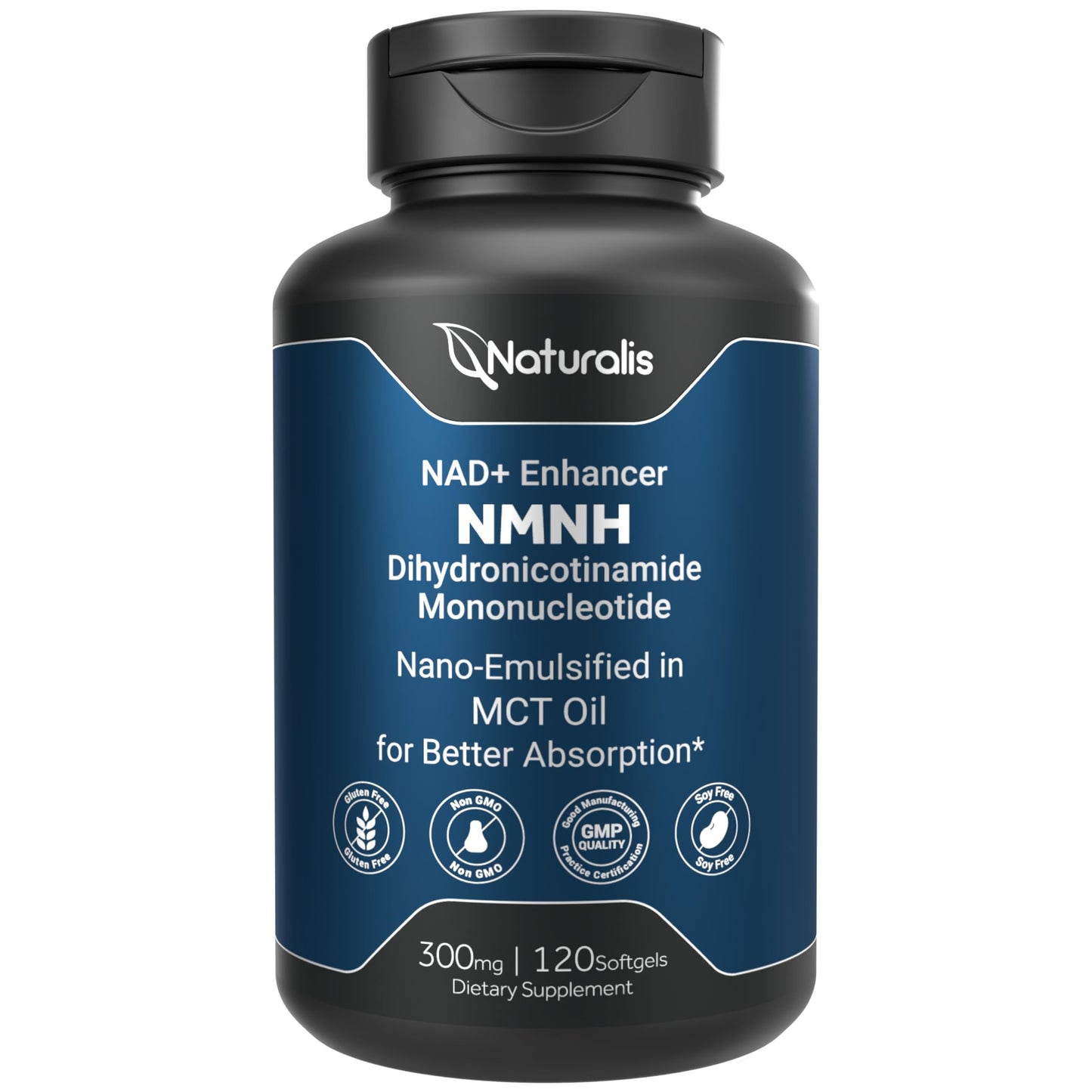 Frasco Naturalis NMNH 300mg nanoemulsionado 120 cápsulas blandas