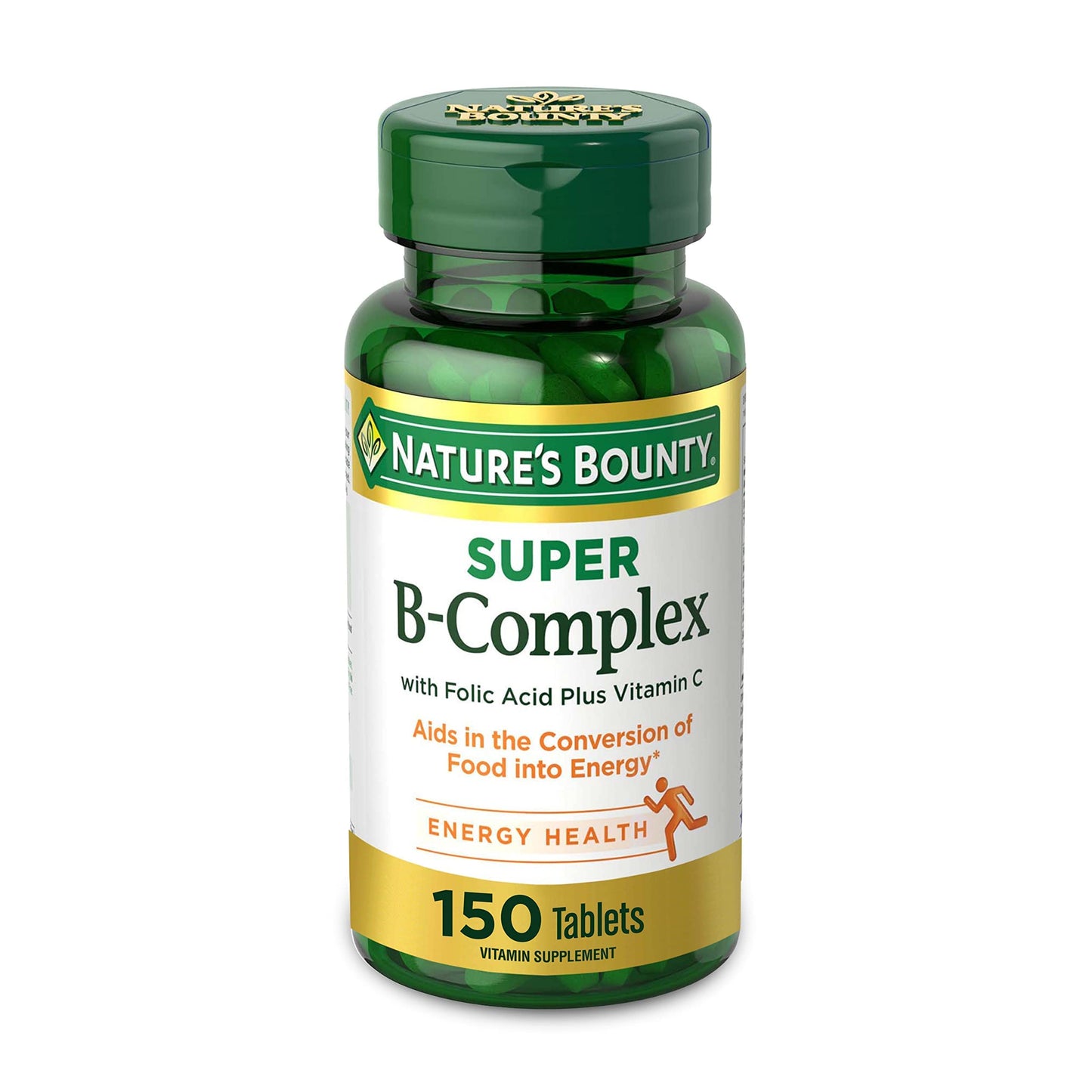 Frasco Nature's Bounty Súper Complejo B vitamina C ácido fólico