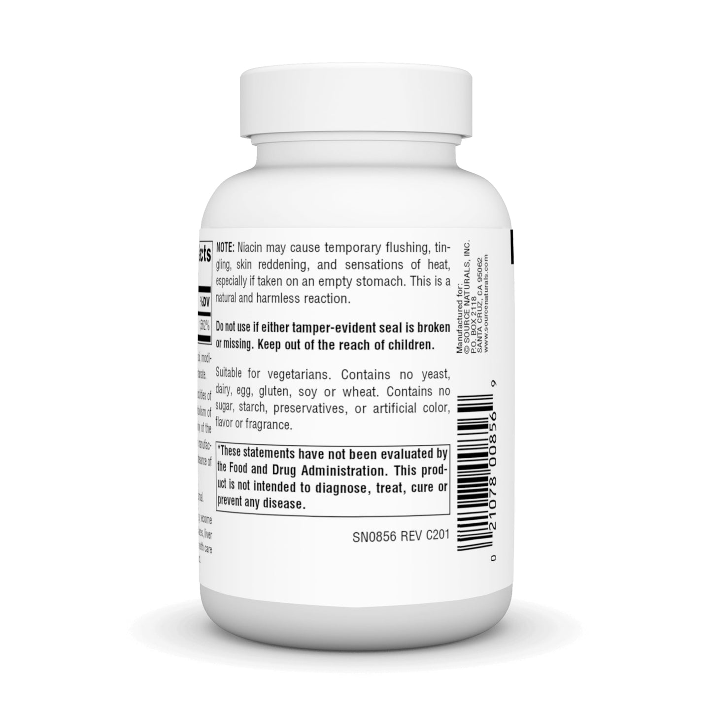 Frasco de niacina 250mg Source Naturals