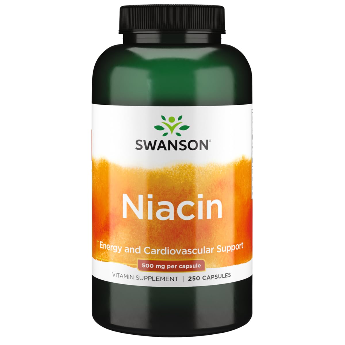 Frasco de Niacina Swanson 500 mg 250 cápsulas