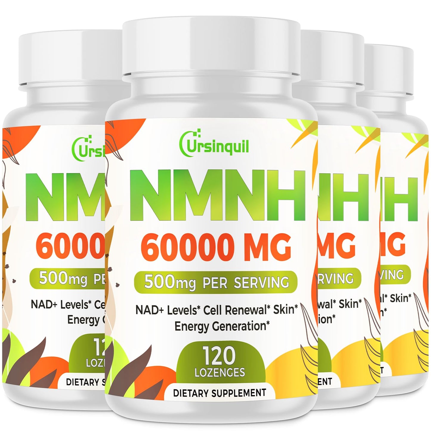Frasco de NMNH 500mg suplemento NAD sublingual