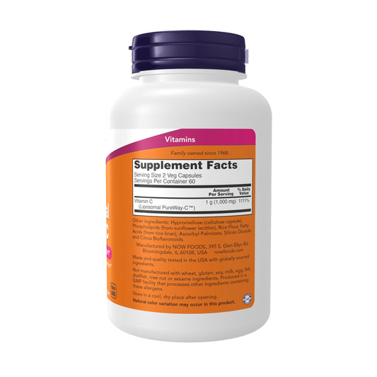 Frasco NOW suplementos vitamina C liposomal