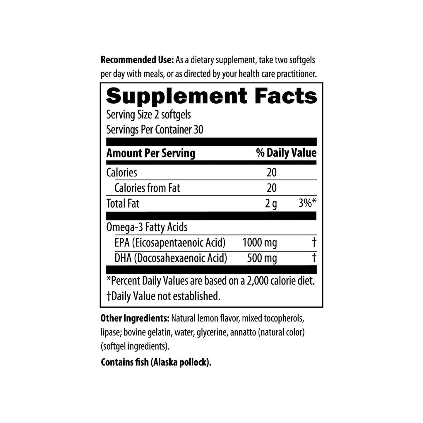Frasco de omega-3 OmegAvail Hi-Po 60 softgels