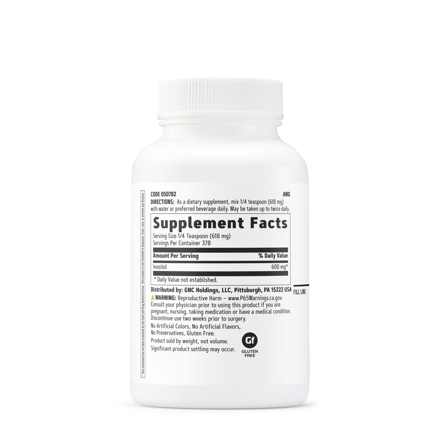 Frasco polvo de Inositol GNC 8 oz 378 porciones