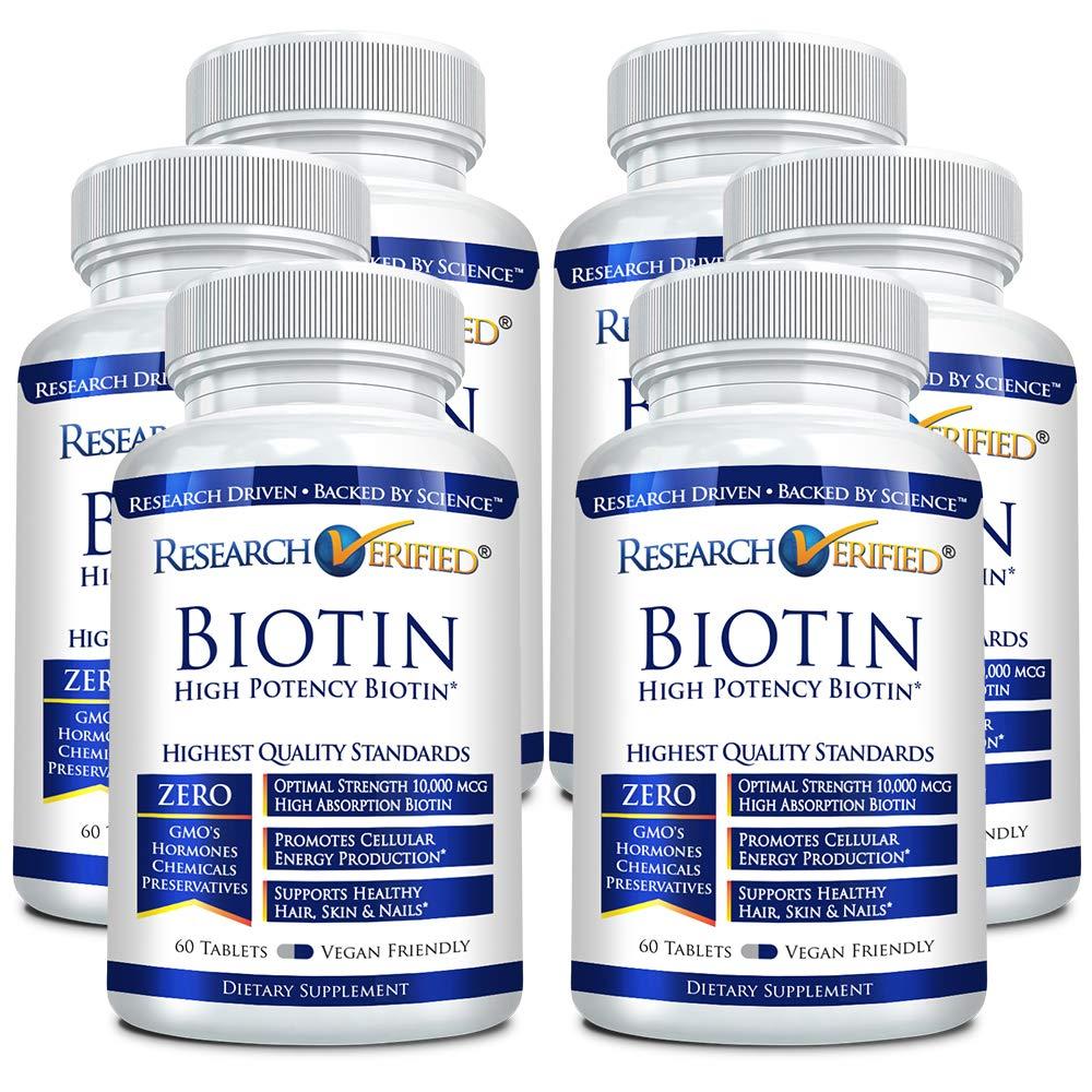 Frasco Research Verified Biotina 10,000 mcg 360 tabletas veganas