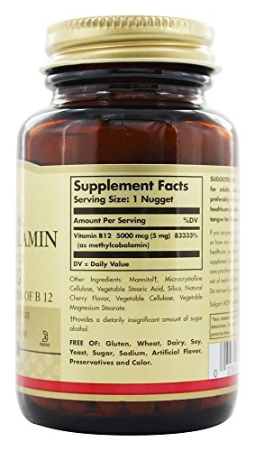Frasco Solgar Metilcobalamina vitamina B12 con 60 unidades