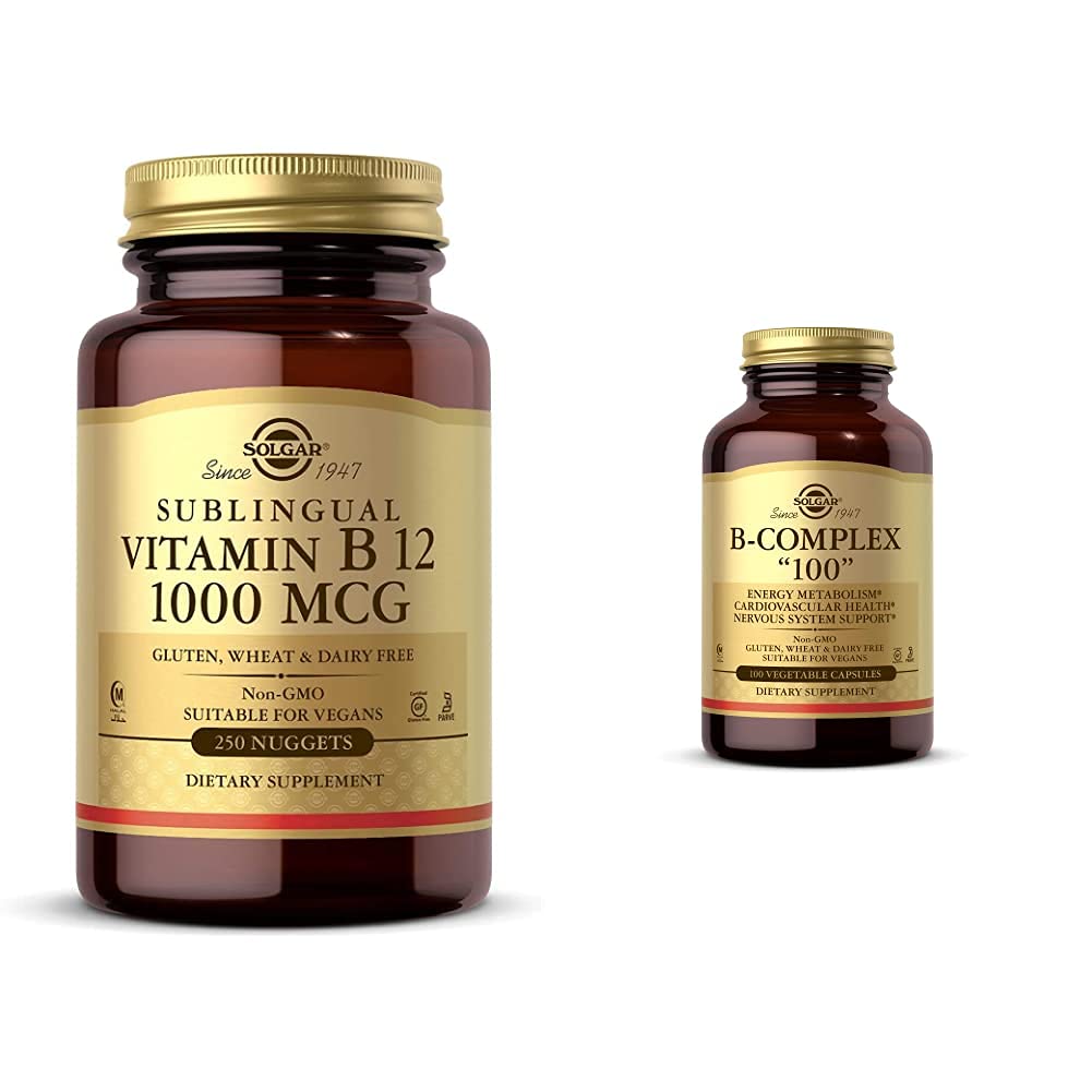 Frasco Solgar vitamina B12 1000 mcg cápsulas vegetales