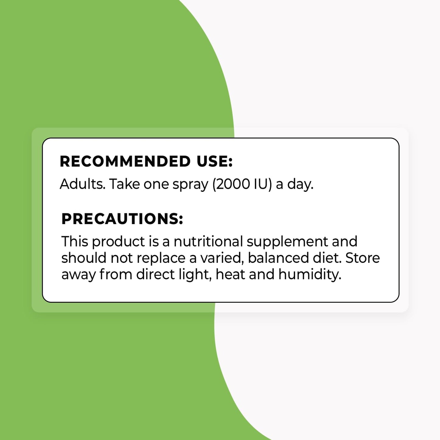 Frasco de spray vitamina d3 supersmart 2000 iu