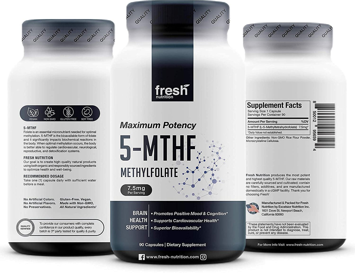 Frasco suplementario Fresh Nutrition alta potencia