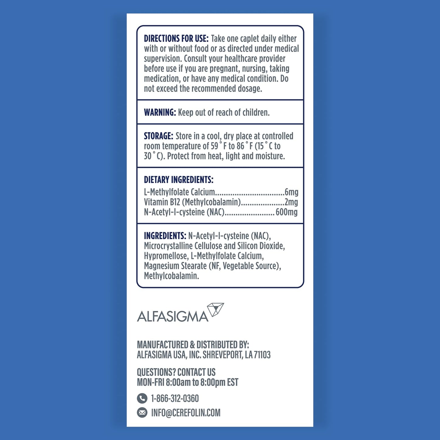 Frasco de suplemento Cerefolin para memoria y concentración mejorada