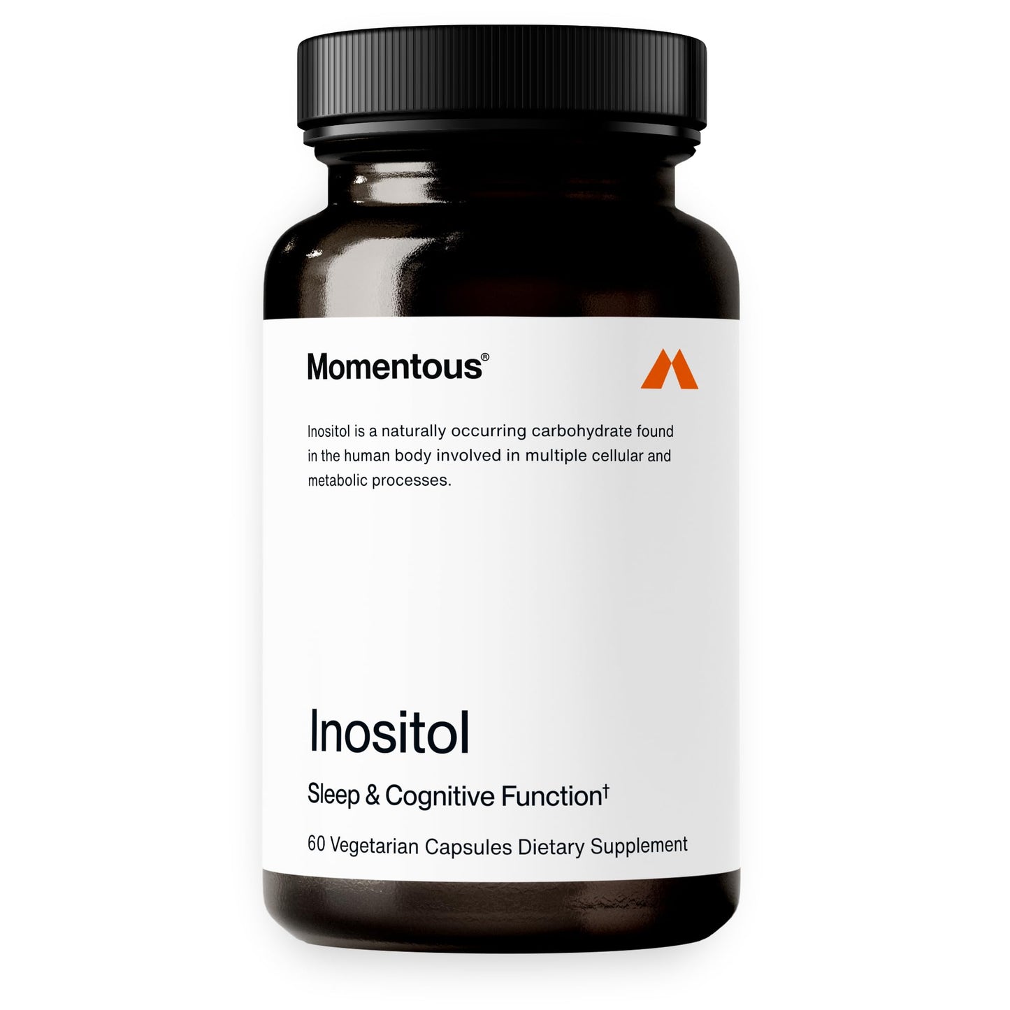 Frasco suplemento Momentous Inositol 120 cápsulas vegano