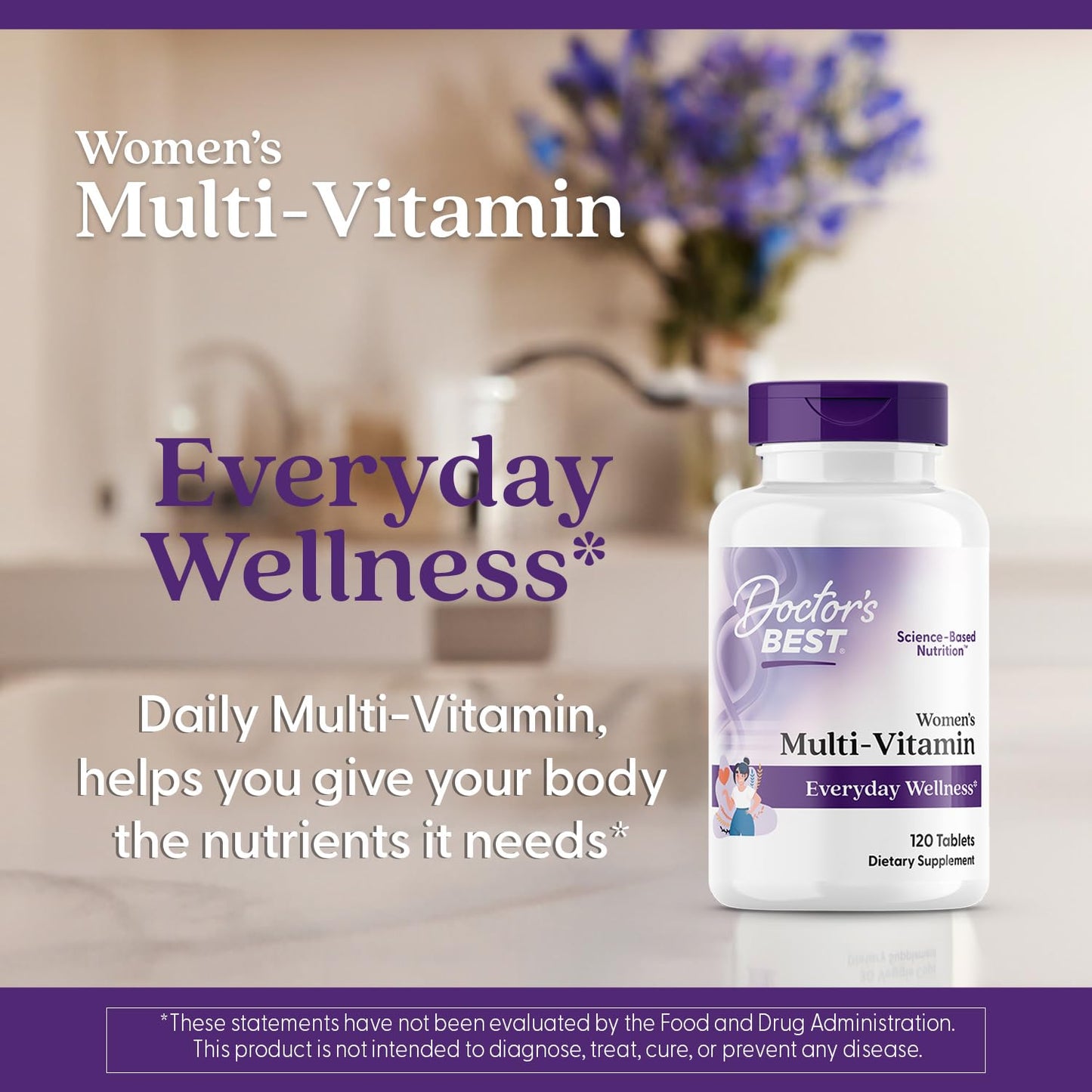 Frasco suplemento multivitaminas Doctor's Best mujer