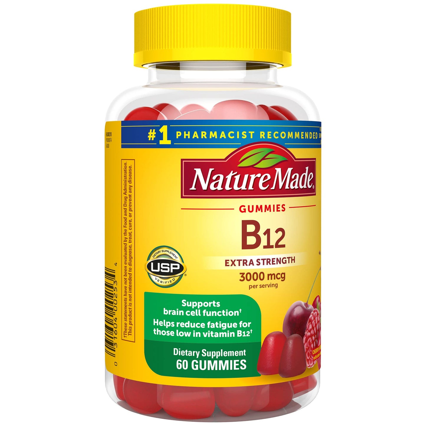 Frasco suplemento natural Nature Made B12 fuerza extra