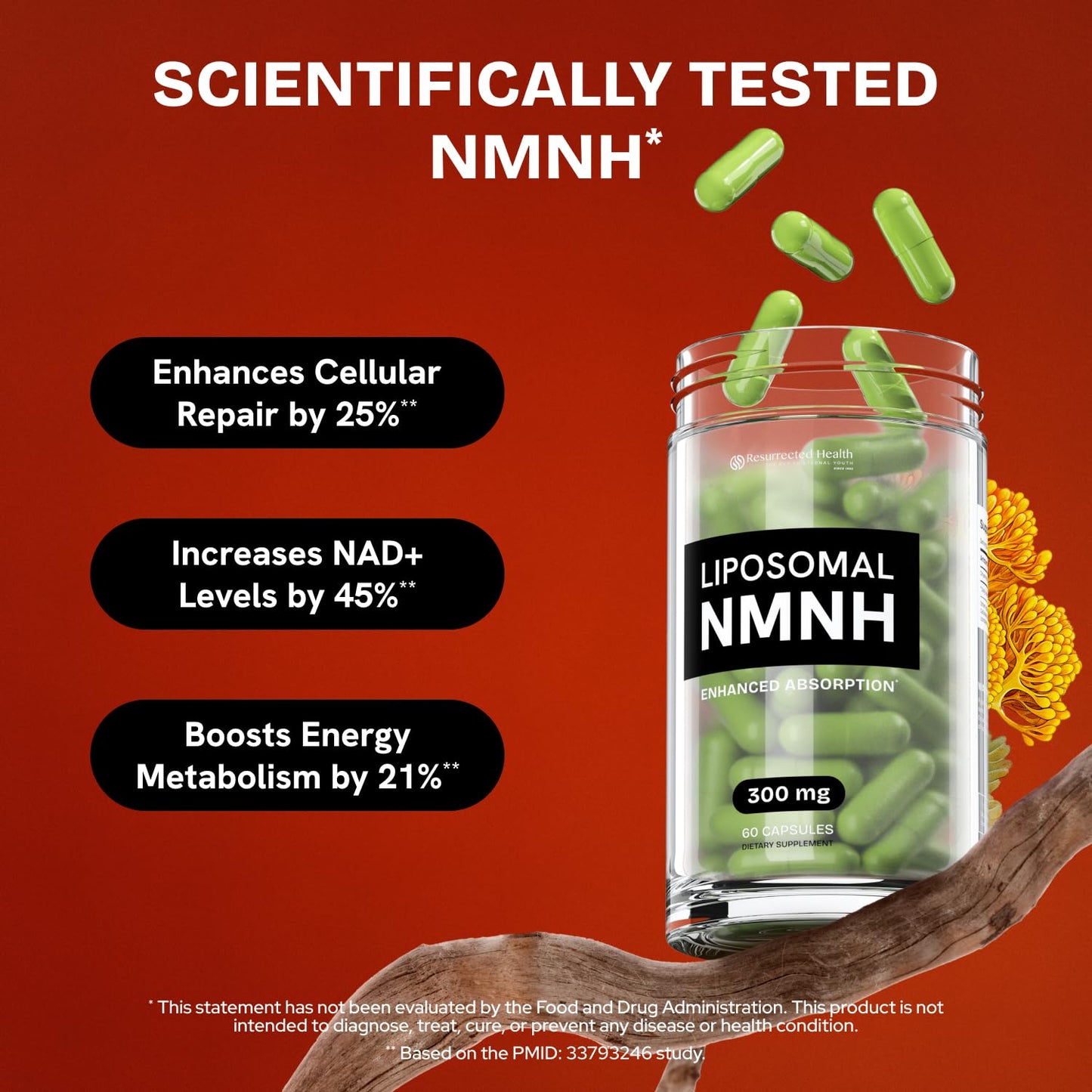 Frasco suplemento nmnh anti edad resurrected health
