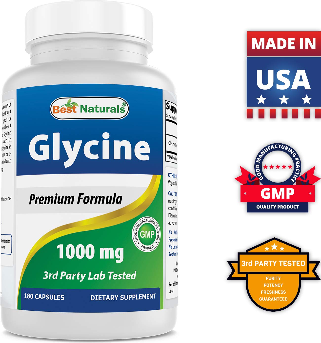Frasco suplemento nutricional glicina e inositol