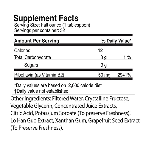 Frasco suplemento riboflavina líquida vitamina b2