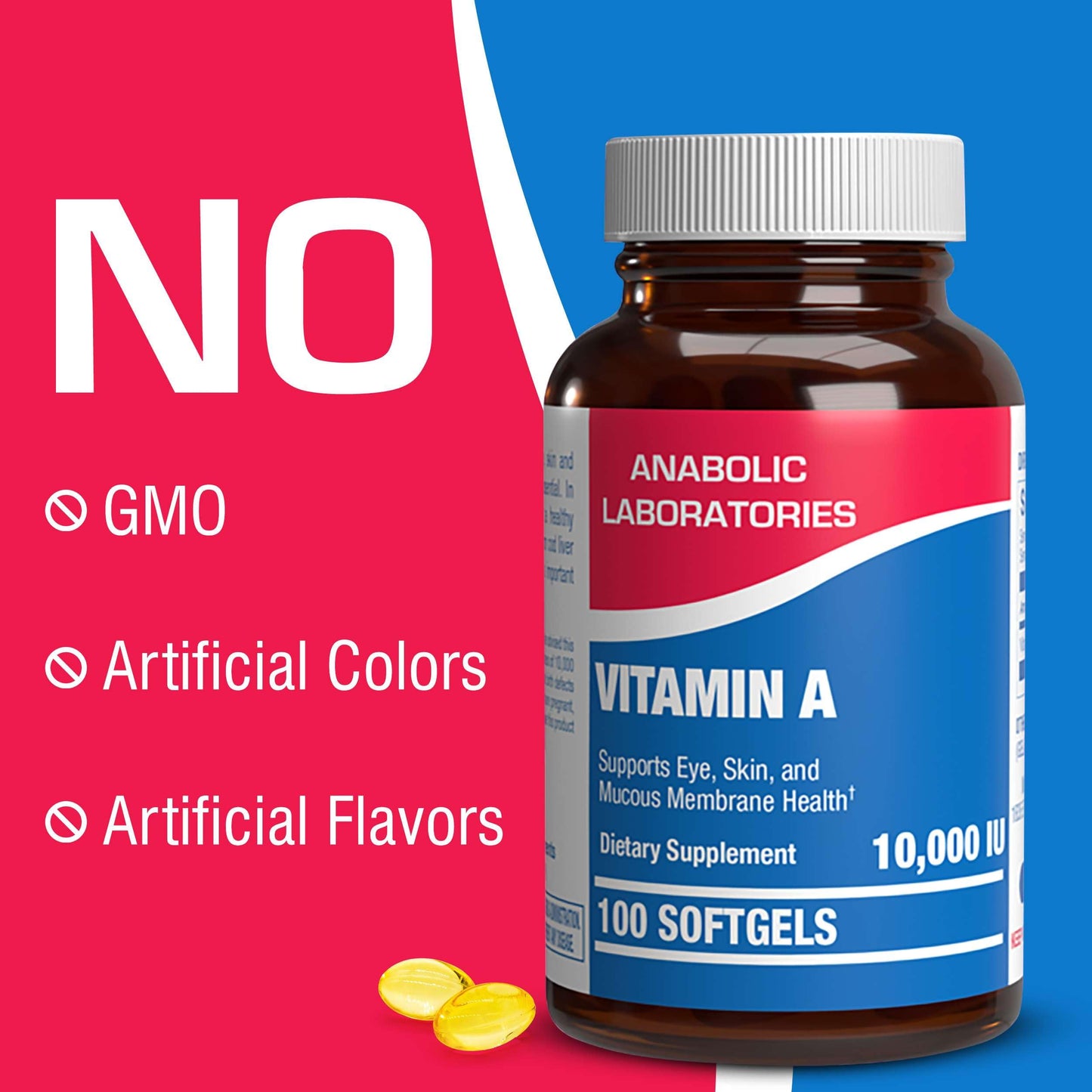 Frasco de suplemento vitamina A Anabolic Laboratories