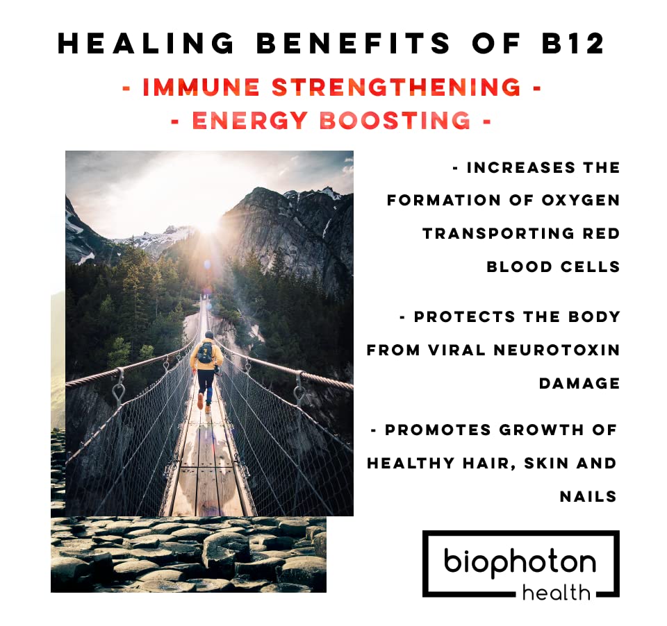Frasco de suplemento vitamina b12 liposomal Biophoton Health