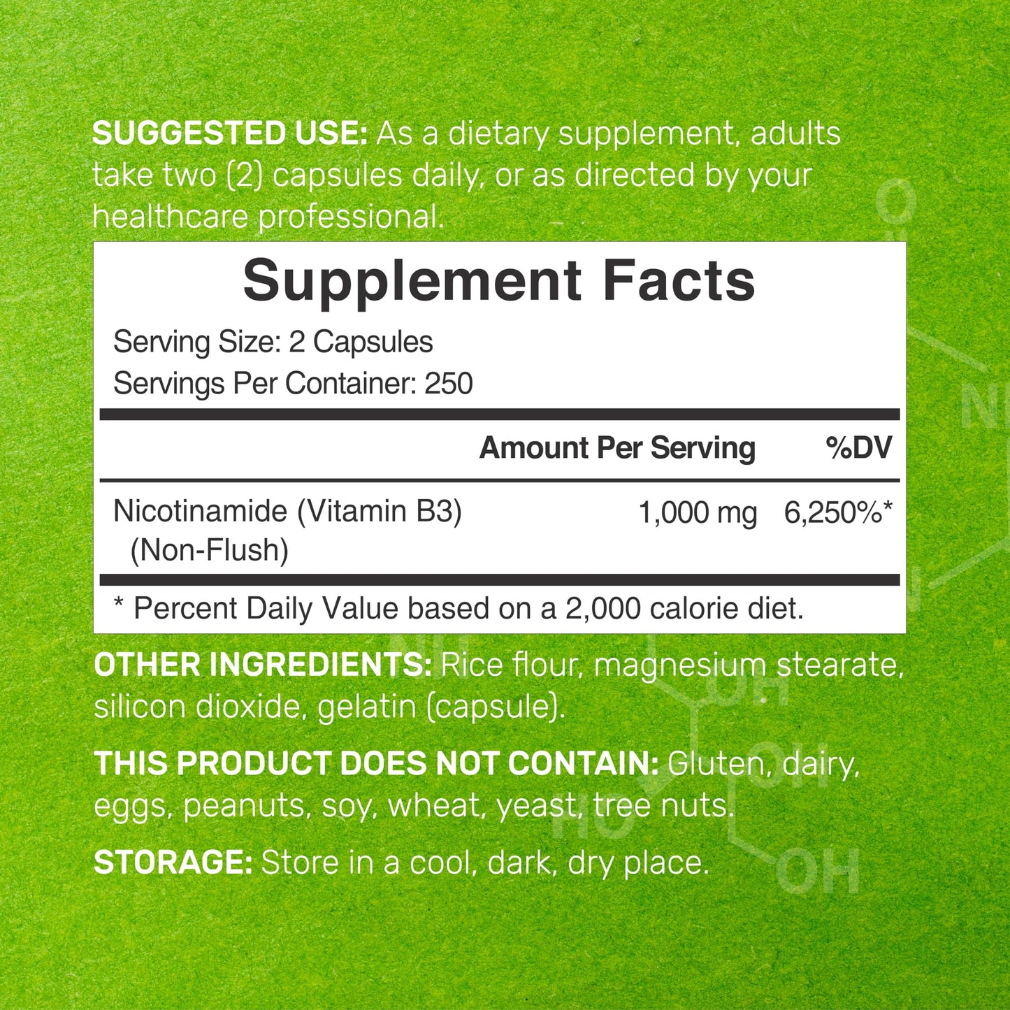 Frasco suplemento vitamina B3 nicotinamida