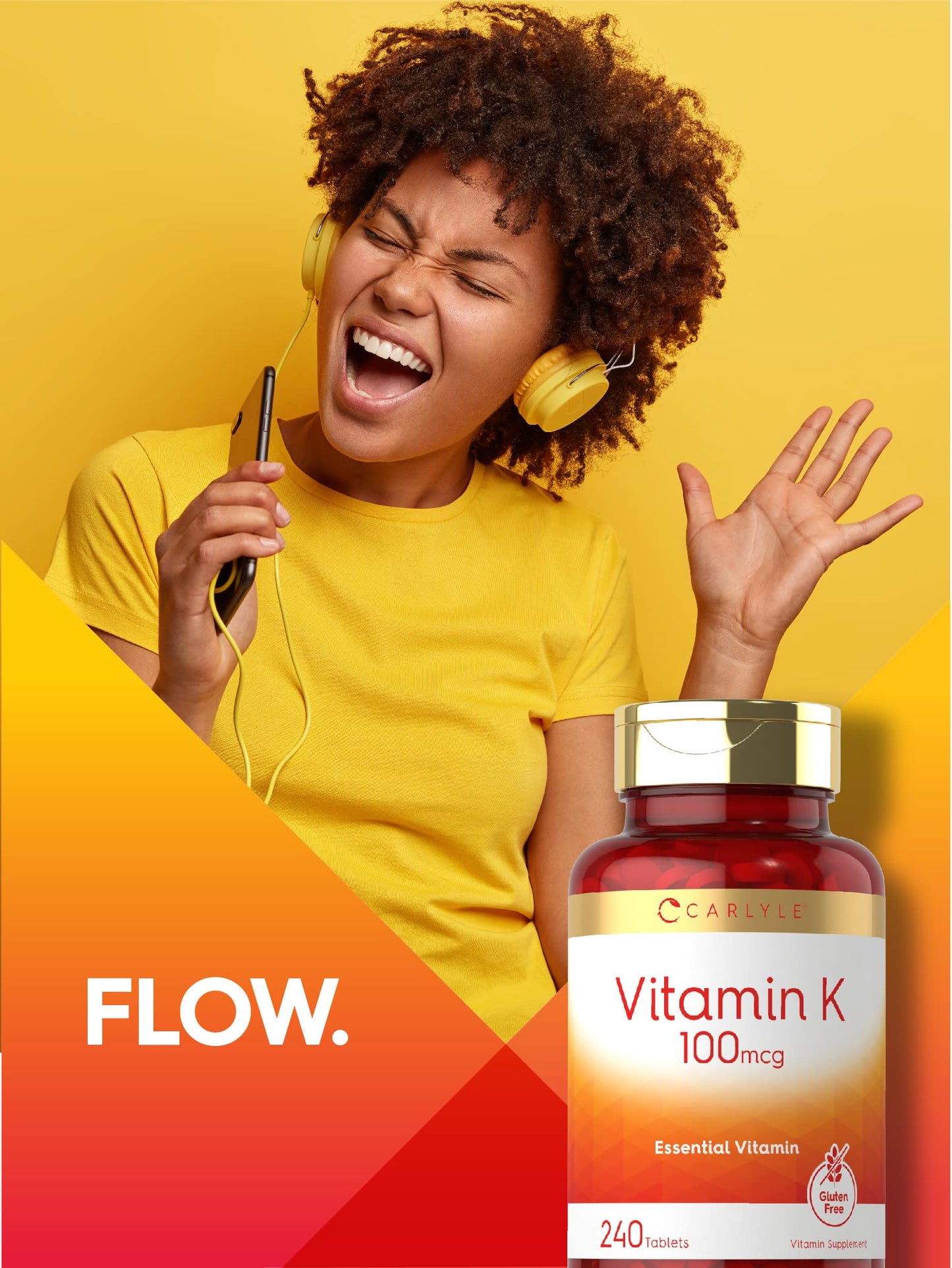 Frasco suplementario vitamina K Carlyle 240 tabletas