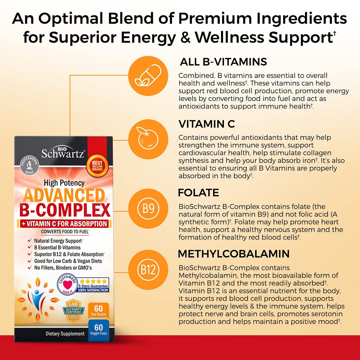 Frasco suplemento vitaminico BioSchwartz complejo B y C con calidad