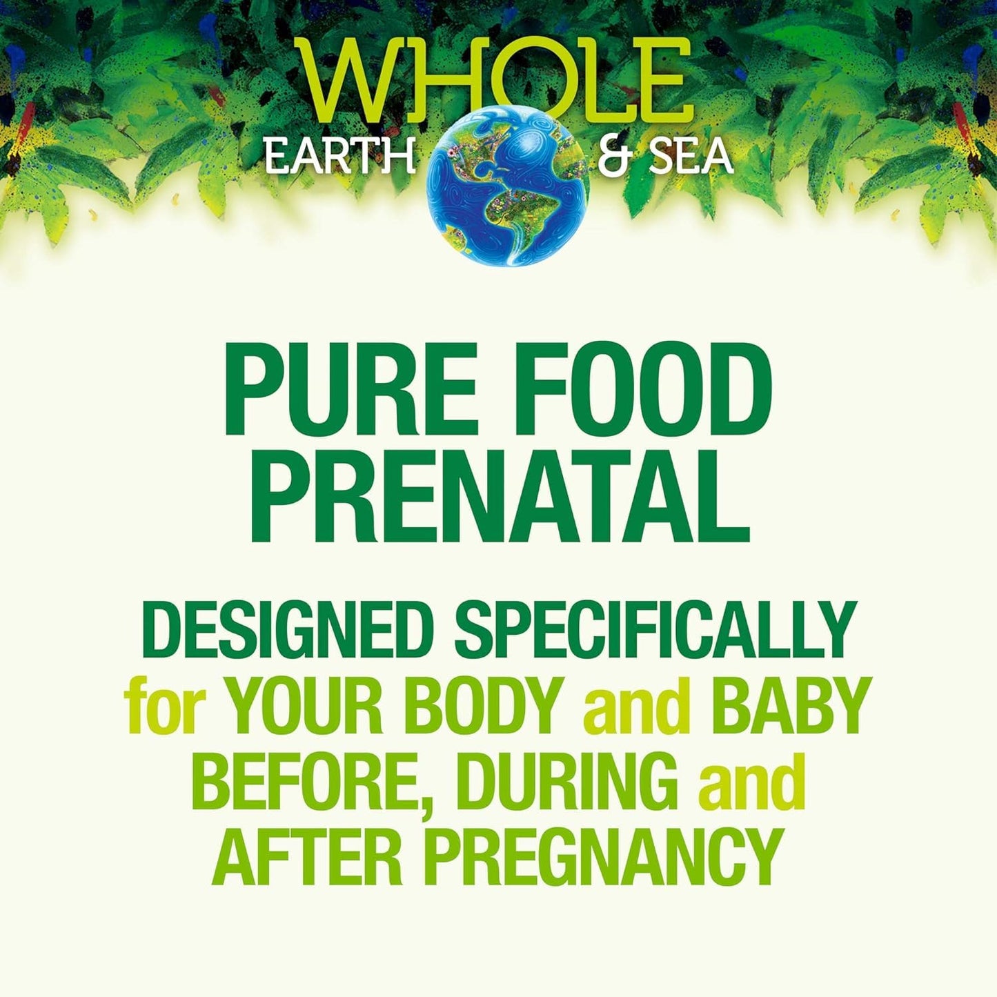 Frasco de suplemento Whole Earth & Sea para mujeres embarazadas