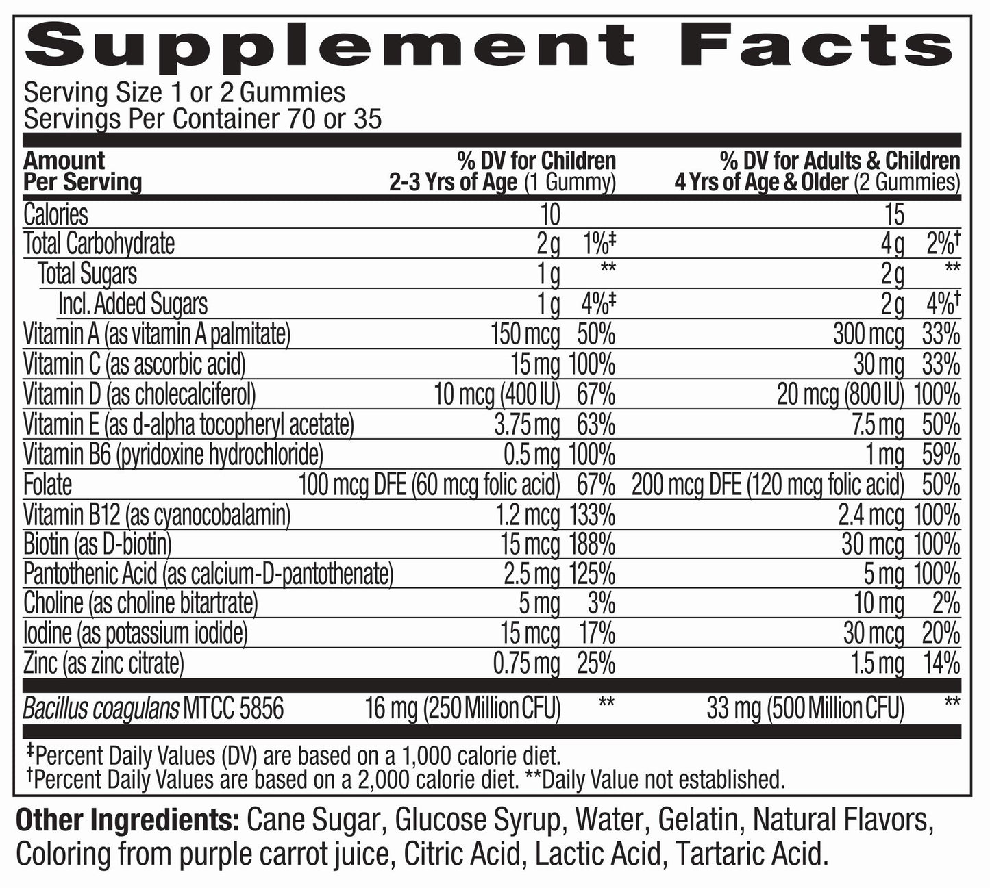 Frasco de multivitamínico infantil OLLY con suplementos